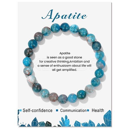 Synthetic Apatite Beaded Stretch Bracelets PW-WG7FE75-03-1-1