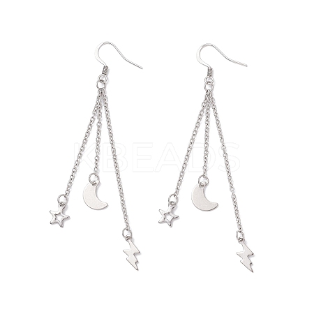 4 Pairs 304 Stainless Steel Dangle Earrings EJEW-JE06576-S-1