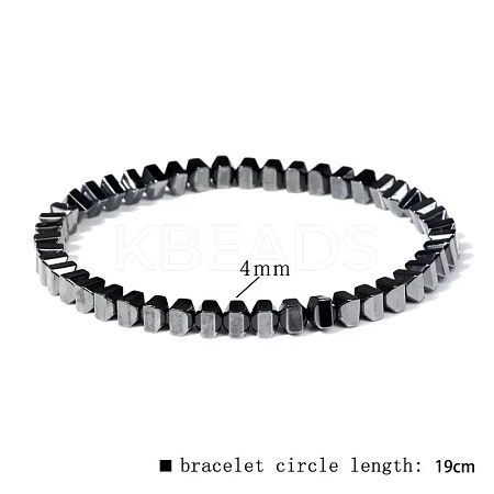 Synthetic Non-magnetic Hematite Beads Stretch Bracelets for Men RL7655-16-1