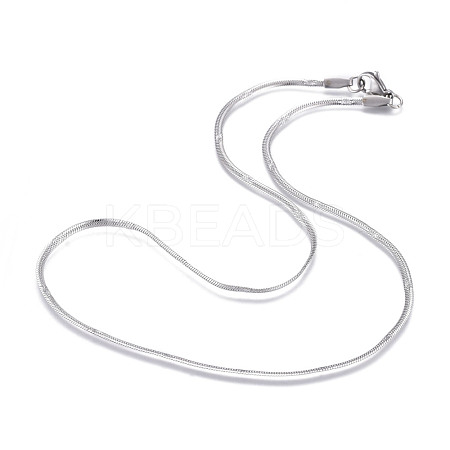 304 Stainless Steel Flat Snake Chain Necklaces X-NJEW-F277-02B-P-1