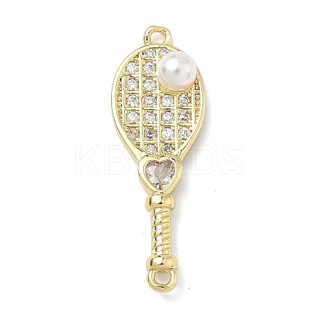 Brass Micro Pave Clear Cubic Zirconia Pendants KK-I476-10G-1
