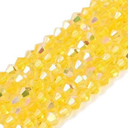 AB Color Plated Transparent Glass Beads Strands GLAA-G127-01M-1
