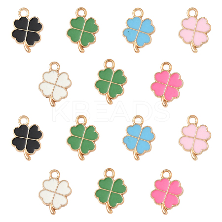 30Pcs 6 Colors Alloy Enamel Pendants ENAM-YW0004-98-1