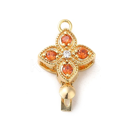 Brass Micro Pave Cubic Zirconia Box Clasps LS-KK-E082-01G-01-1