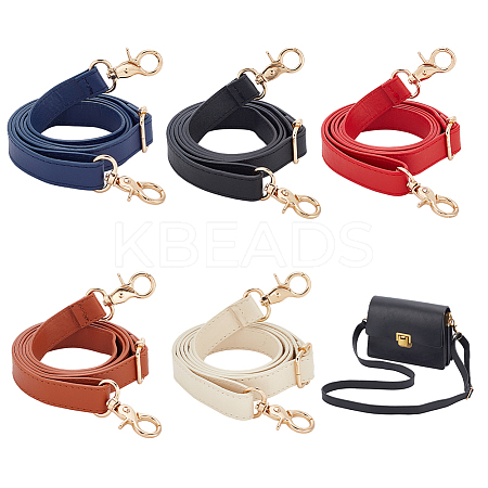 WADORN 5Pcs 5 Colors PU Imitation Leather Adjustable Bag Straps FIND-WR0009-77A-1