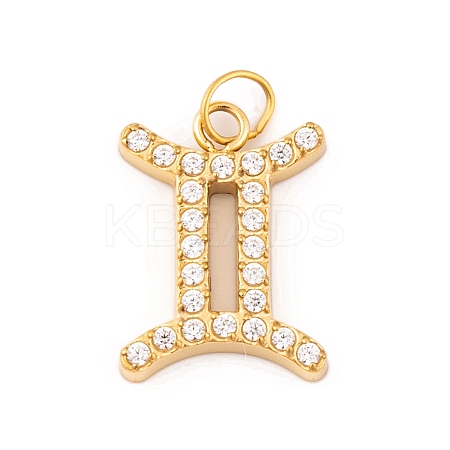 316 Stainless Steel Micro Pave Cubic Zirconia Pendants LS-STAS-K284-01I-G-1
