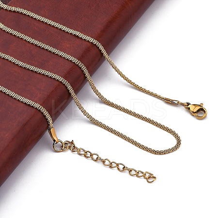 304 Stainless Steel Mesh Chain Necklaces for Women Men LS-NJEW-P321-01G-1