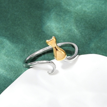 304 Stainless Steel Cuff Rings RJEW-P153-04G-1