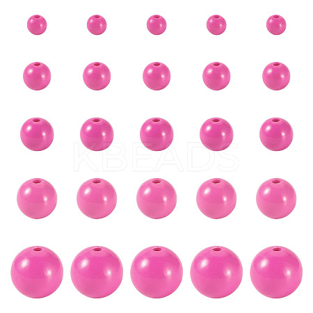 100Pcs 5 Styles Opaque Acrylic Beads MACR-TADJ0001-12C-1