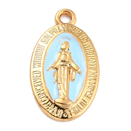 Golden Alloy Enamel Pendants KK-P197-16E-1
