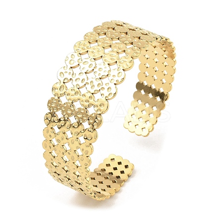 304 Stainless Steel Cuff Bangles BJEW-P302-14G-1