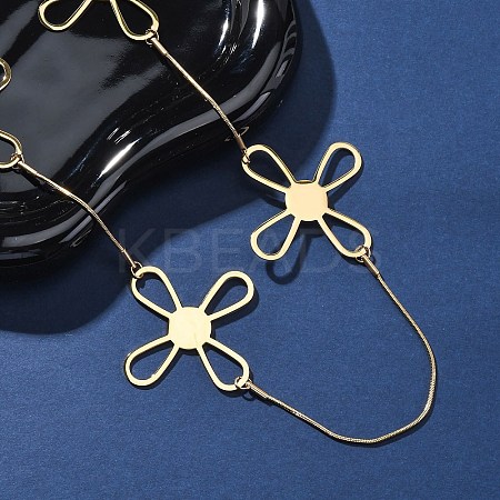 304 Stainless Steel Cross Link Chain Necklaces NJEW-R026-04G-1