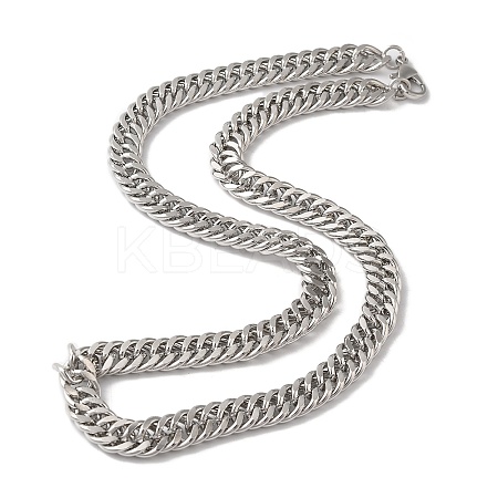 Iron Cuban Link Chain Necklaces for Women Men NJEW-A028-01A-P-1