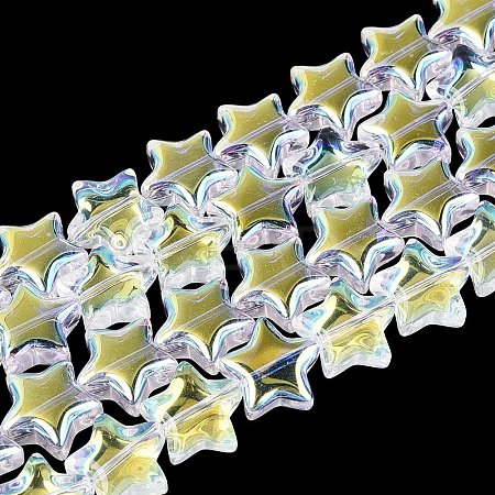 Electroplate Transparent Glass Beads Strands EGLA-N056-04A-A01-1