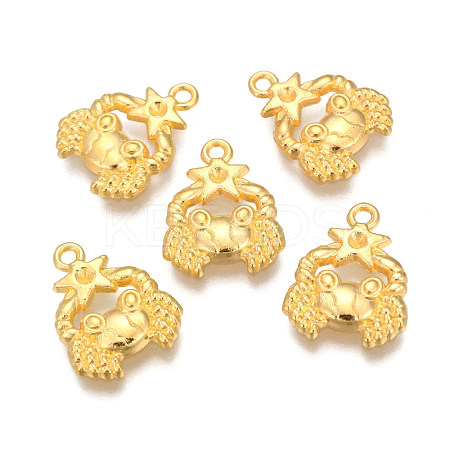 Golden Plated Alloy Pendant Rhinestone Settings PALLOY-WH0067-15G-04-1