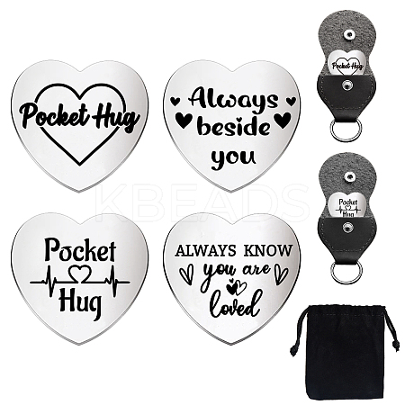 Heart Double-Sided Engraved Stainless Steel Commemorative Decision Maker Coin Set AJEW-GL0002-01I-1