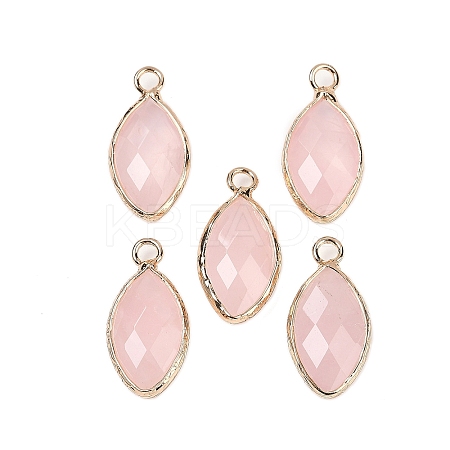 Natural Rose Quartz Faceted Pendants G-G193-01G-08-1