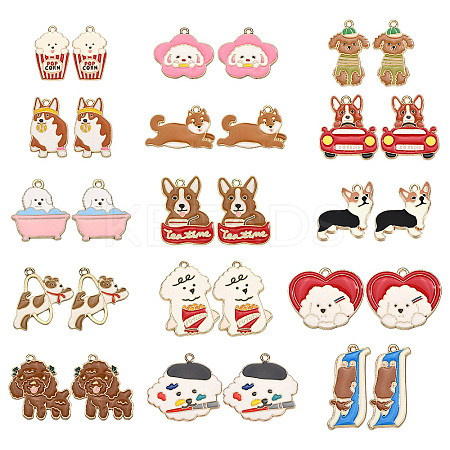 30Pcs 15 Styles Alloy Enamel Pendants ENAM-CJ0002-75-1