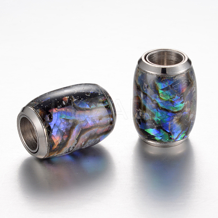 304 Stainless Steel Enamel Magnetic Clasps with Glue-in Ends STAS-E136-60B-1