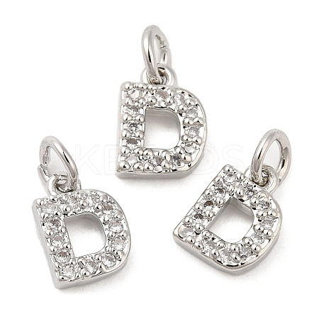 Brass Micro Pave Grade AAA Cubic Zirconia Charms ZIRC-P067-11P-D-NR-1