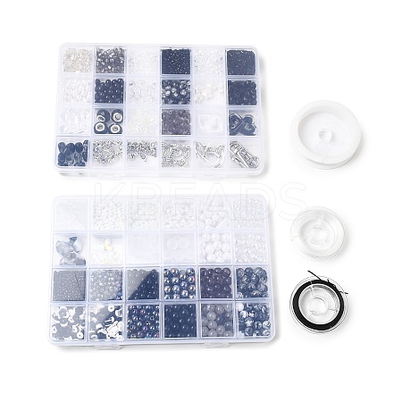 DIY Imitation Gemstone Stretch Bracelet Making Kit DIY-FS0008-35-1