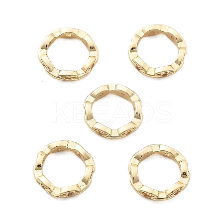 Brass Micro Pave Clear Cubic Zirconia Bead Frame KK-H495-03KCG-1