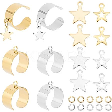 DIY Star Charm Cuff Ring Making Kit DIY-UN0003-68-1