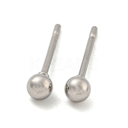 Tarnish Resistant 304 Stainless Steel with 201 Stainless Steel Smooth Round Ball Stud Earring Findings STAS-O004-08A-P-1