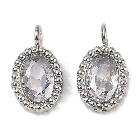 304 Stainless Steel Micro Pave Cubic Zirconia Charms STAS-K302-01E-P-1