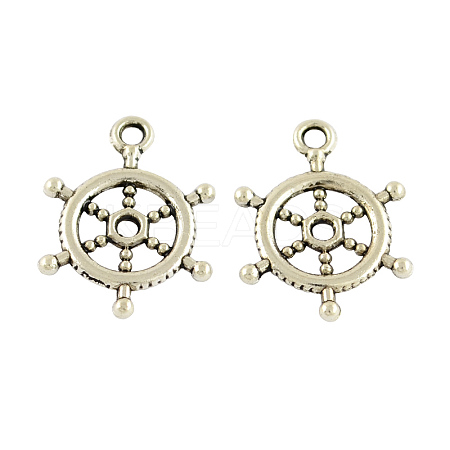 Tibetan Style Alloy Helm Pendants LS-TIBEP-S257-AS-LF-1