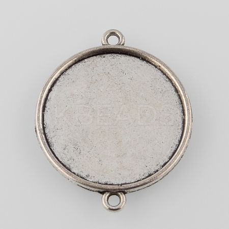 Tibetan Style Alloy Cabochon Connector Settings TIBE-M022-14AS-1