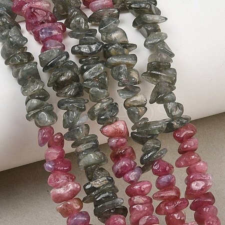 Natural Multicolor Tourmaline Chip Bead Strands G-M298-15A-1