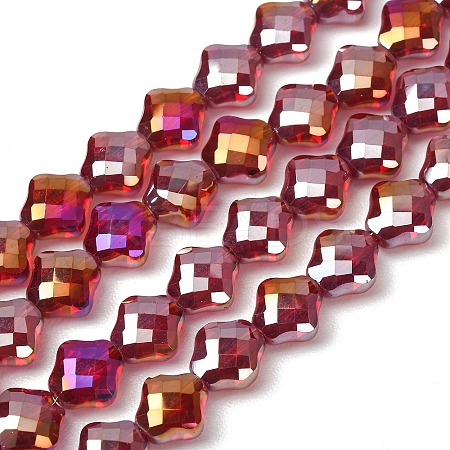 Electroplate Transparent Glass Beads Strands GL-CBA7A17-02A-02-1