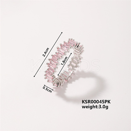 Fashionable Brass Rectangle Finger Rings for Unisex KE6050-4-1