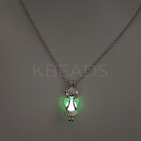 Alloy with Luminous Resin Bead Inside Pendant Necklaces for Women Men FS-WG4D5C2-03-1