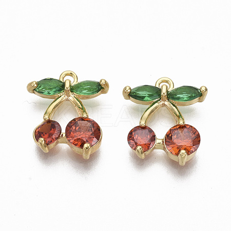 Brass Micro Pave Cubic Zirconia Charms KK-R132-008-NF-1