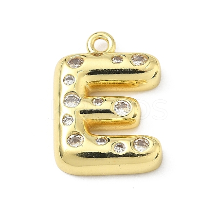 Brass Micro Pave Clear Cubic Zirconia Pendants KK-I476-02G-E-1