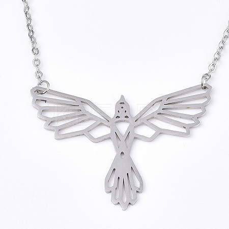 Non-Tarnish 201 Stainless Steel Pendant Necklaces LS-NJEW-T009-JN056-1-40-1
