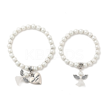 Lovely Wedding Dress Angel Jewelry Sets for Mother and Daughter BJEW-JB00728-19-1