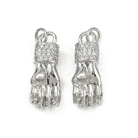 Brass Micro Pave Cubic Zirconia Pendants KK-C093-01C-P-1