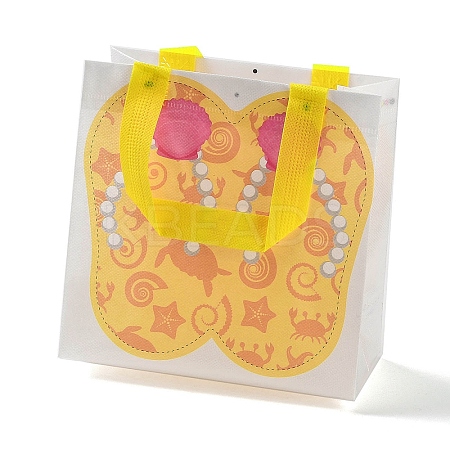 Summer Beach Theme Printed Flip Flops Non-Woven Reusable Folding Gift Bags with Handle LS-ABAG-F009-E11-1