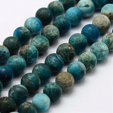 Natural Apatite Beads Strands G-K193-6mm-12-1