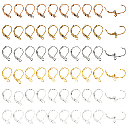 60Pcs 6 Colors Brass Leverback Earring Findings KK-LP0001-24-1