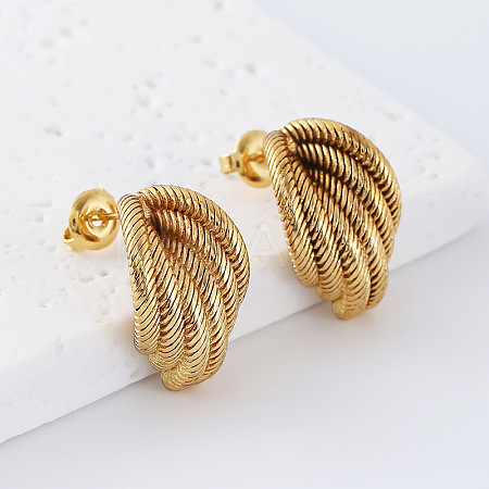 Geometric 304 Stainless Steel Stud Earrings for Women PP5518-1