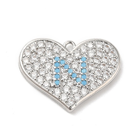 Brass Micro Pave Cubic Zirconia Pendants KK-Q772-10P-1