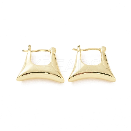 Brass Trapezoid Thick Hoop Earrings for Women EJEW-F303-10G-1