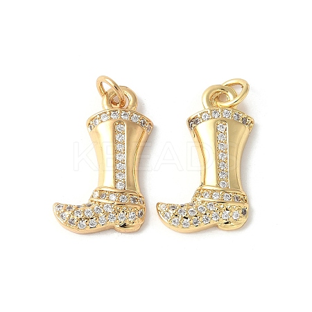 Brass Micro Pave Clear Cubic Zirconia Pendants ZIRC-I071-05G-1