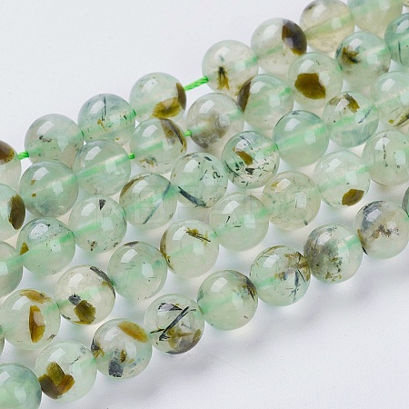 Natural Prehnite Beads Strands LS-G-G457-8mm-03-1