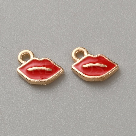 Lip Alloy Enamel Charms ENAM-CJC0003-69KCG-1