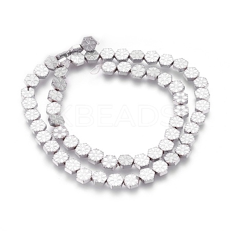 Electroplated Non-magnetic Synthetic Hematite Beads Strands G-P392-G06-1